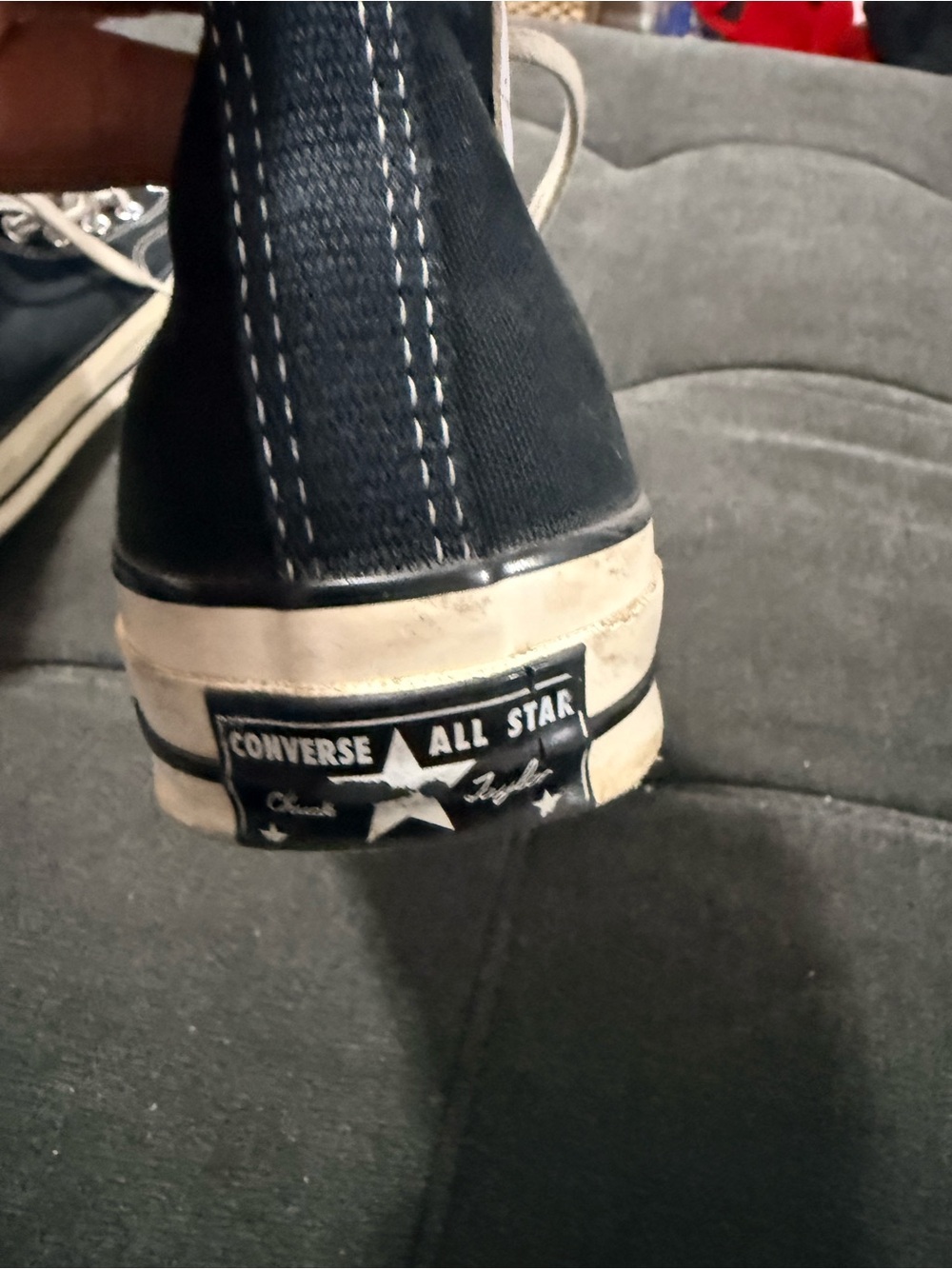 Converse Black High-Top Canvas Sneakers with White Trim size 8 men's 10 woman's - Picture 13 of 13